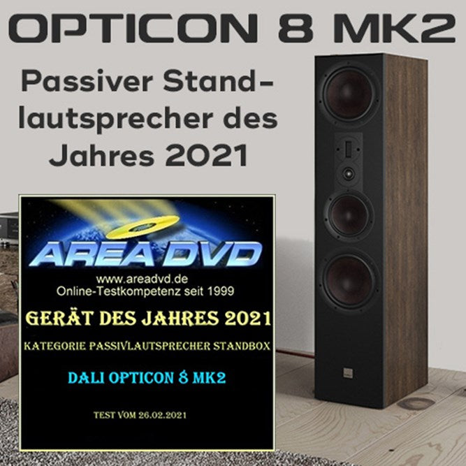 OPTICON 8 MK2: Standlautsprecher des Jahres 2021 bei areadvd.de