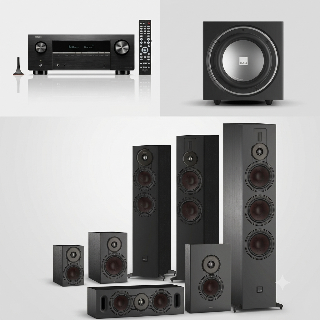 Heimkinoanlage 5.1: DENON AVR-2900H DAB +DALI SONK 5 + DALI SONIK 1 + DALI SONIK CINEMA +DALI SUB E-9 F