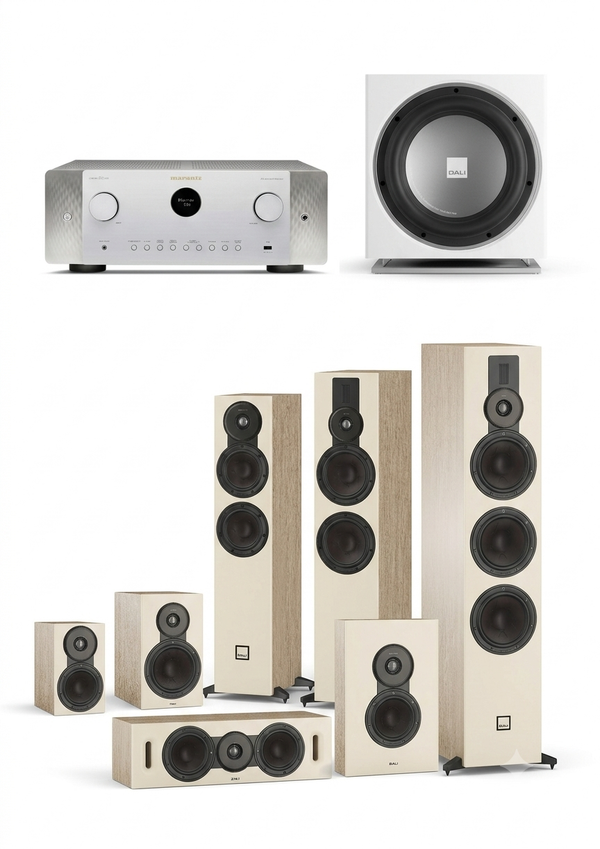 Heimkinoanlage 5.1: MARANTZ CINEMA 60 +DALI SONK 7 + DALI SONIK 3 + DALI SONIK CINEMA +DALI SUB E-12 F