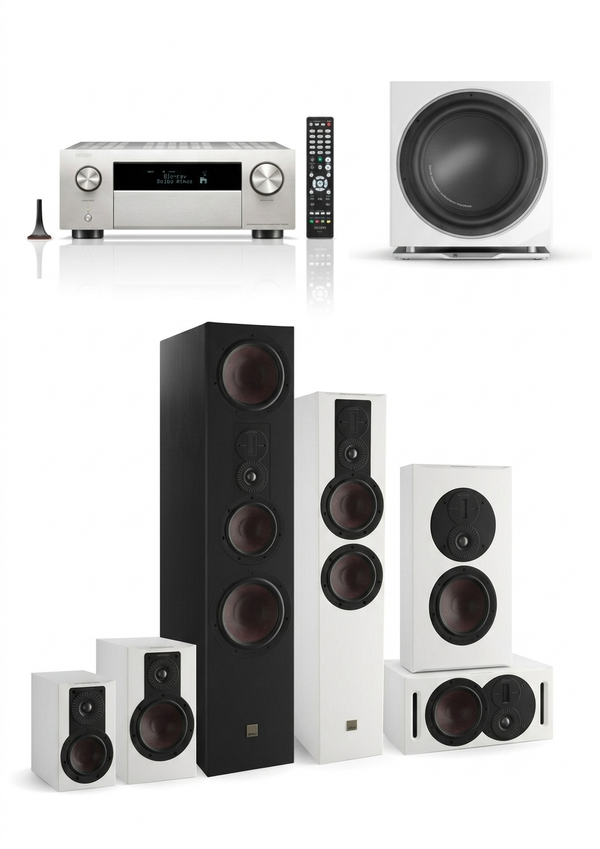 HEIMKINOANLAGE 5.1: DENON AVC-X4800H + DALI OPTICON 6 MK2 + DALI OPTICON 2 MK2 + DALI OPTICON VOKAL MK2 + DALI SUB K-14 F