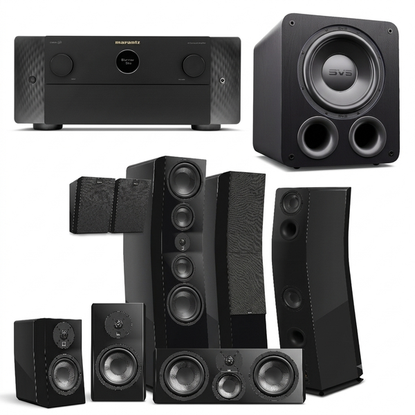 Heimkinoanlage 5.1: MARANTZ  CINEMA 40 + SVS ULTRA EVOLUTION TOWER + SVS ULTRA EVOLUTION BOOKSHELF + SVS ULTRA EVOLUTION CENTER + SVS PB-3000 R|EVOLUTION